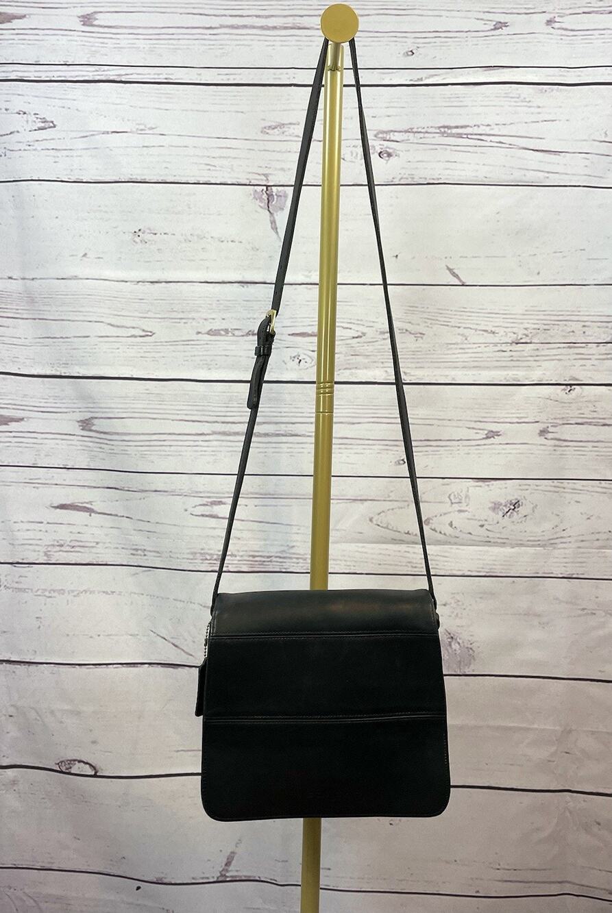 Coach Vintage Tribeca 9092 Black Leather Flap Crossbody Bag